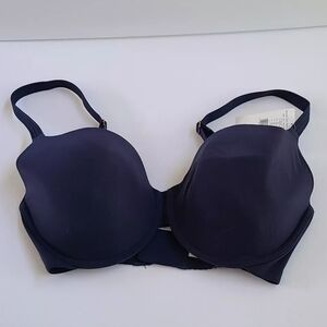 Le Mystere Bra Second Skin Back Smoother  Sz 32G Navy Blue